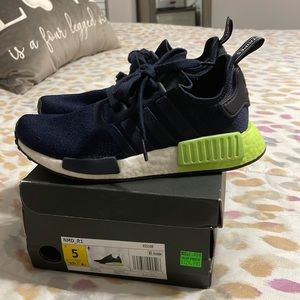 Adidas Mens Originals NMD R1 Navy Blue Green Athletic Shoes EE5108 size 5